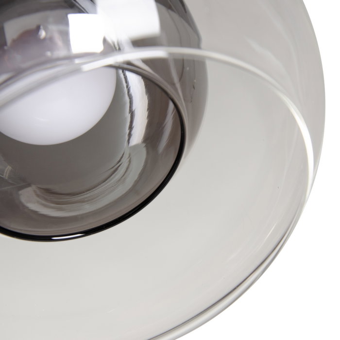 Lámpara Techo Gris Metal-Cristal 16 X 16 X 50 cm