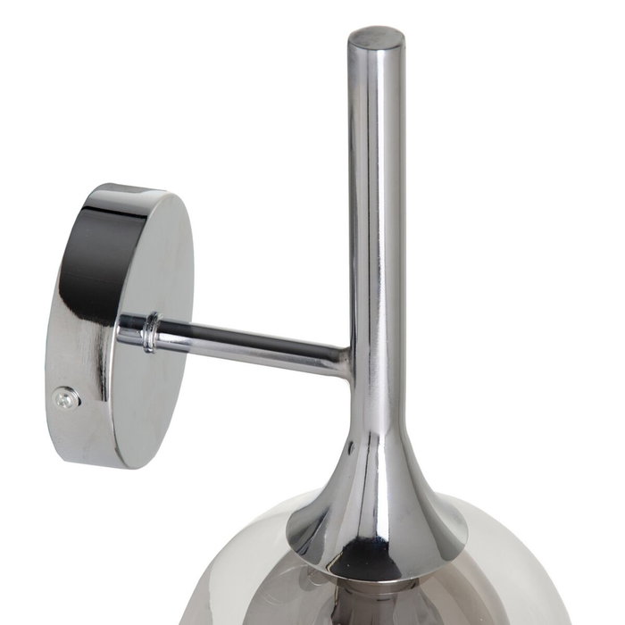 Ixia Aplique de Pared Gris Metal-Cristal 19 x 19 x 30 cm