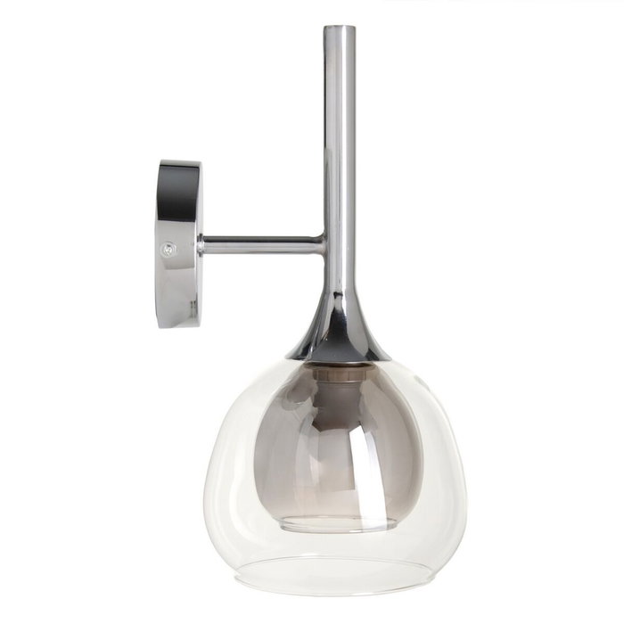 Ixia Aplique de Pared Gris Metal-Cristal 19 x 19 x 30 cm