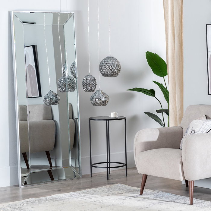 Lámpara Techo Plata Hierro / Cristal 23 X 23 X 21,50 cm