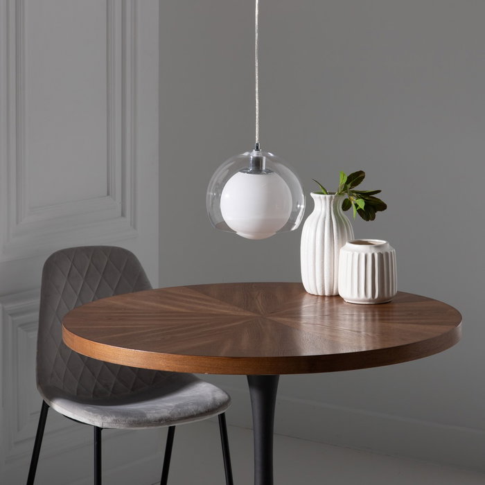 Lámpara Techo Plata Hierro / Cristal 25 X 25 X 19,50 cm