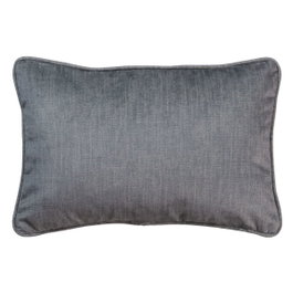 Ixia Cojín Decorativo de Terciopelo Gris 45 x 30 cm