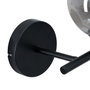 Ixia Aplique de pared negro en metal y cristal 27,50 x 20 x 20 cm