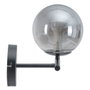 Ixia Aplique de pared negro en metal y cristal 27,50 x 20 x 20 cm