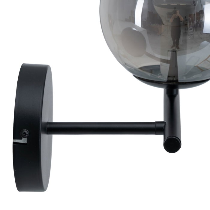 Ixia Aplique de pared negro en metal y cristal 27,50 x 20 x 20 cm Ixia Aplique de pared negro en metal y cristal 27,50 x 20 x 20 cm