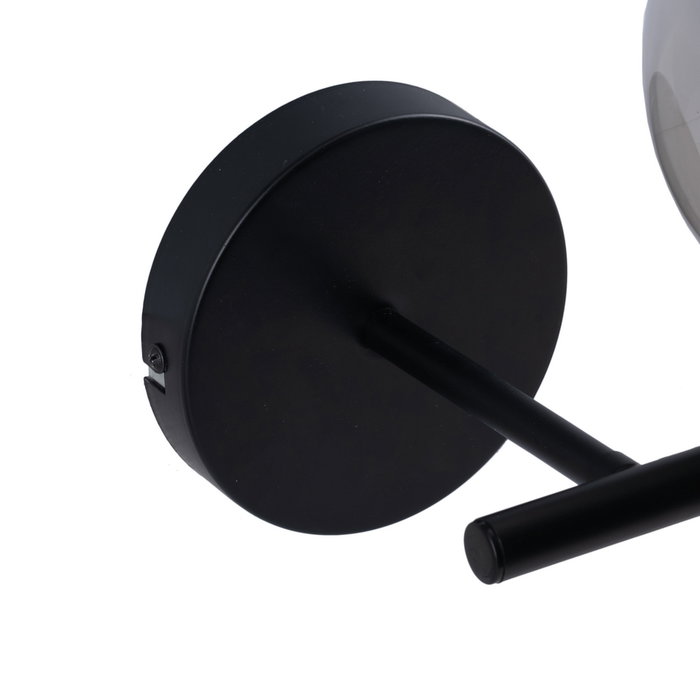 Aplique Pared Negro Metal-Cristal 27,50 X 20 X 20 cm