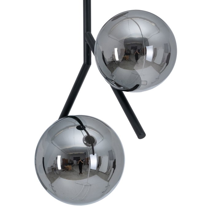 Ixia Lámpara de Techo Negro Metal-Cristal 50 x 15 x 54 cm