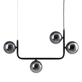 Lámpara de Techo 85 x 15 x 32 cm Cristal Negro Metal