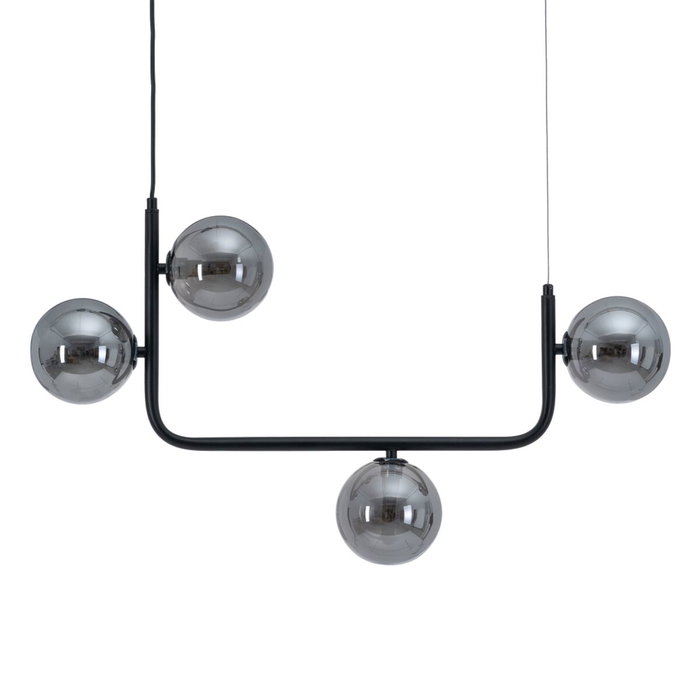 Ixia Lámpara de Techo Negro Metal-Cristal 85 x 15 x 32 cm