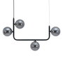 Ixia Lámpara de Techo Negro Metal-Cristal 85 x 15 x 32 cm