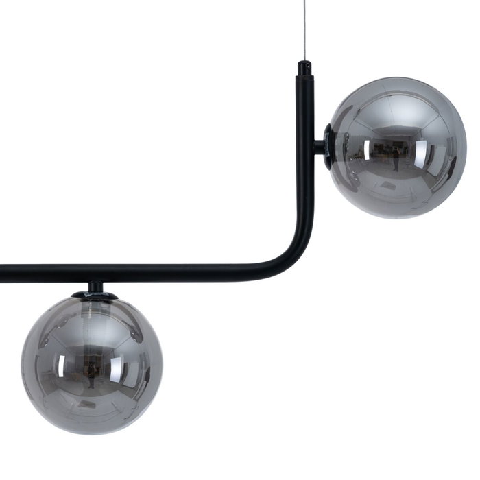 Ixia Lámpara de Techo Negro Metal-Cristal 85 x 15 x 32 cm