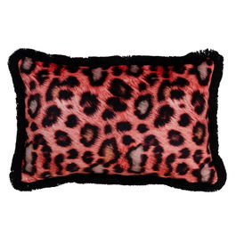 Cojín Leopardo Naranja Terciopelo 45 X 30 cm