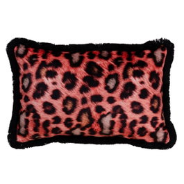 Ixia Cojín Leopardo Naranja Terciopelo 45 x 30 cm