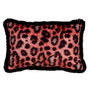 Ixia Cojín Leopardo Naranja Terciopelo 45 x 30 cm