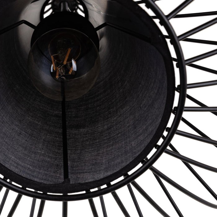 Lámpara Techo Negro Hierro Iluminación 30 X 30 X 45 cm