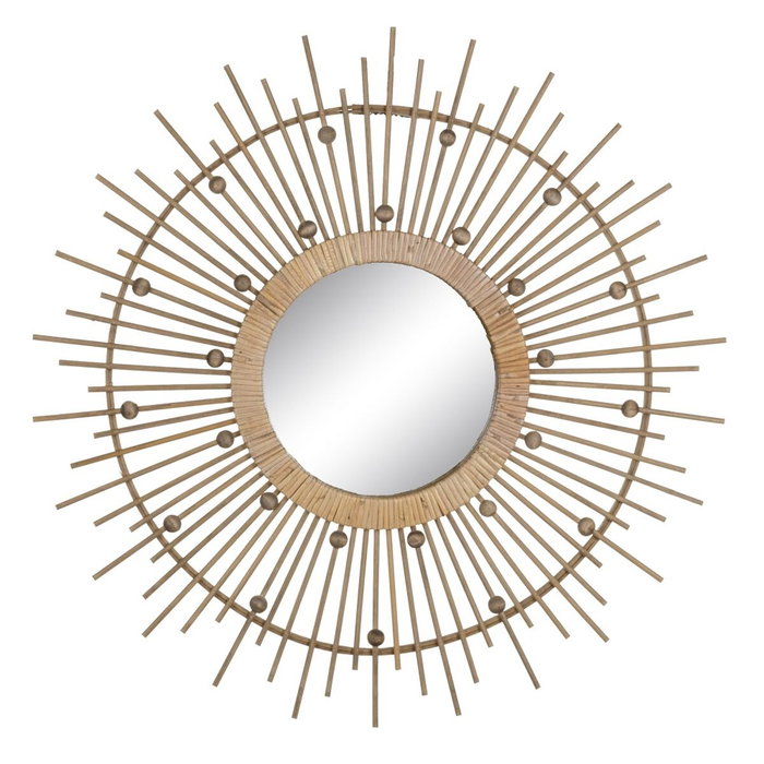 Ixia Espejo Decorativo de Bambú Natural 70 x 70 cm Ixia Espejo Decorativo de Bambú Natural 70 x 70 cm