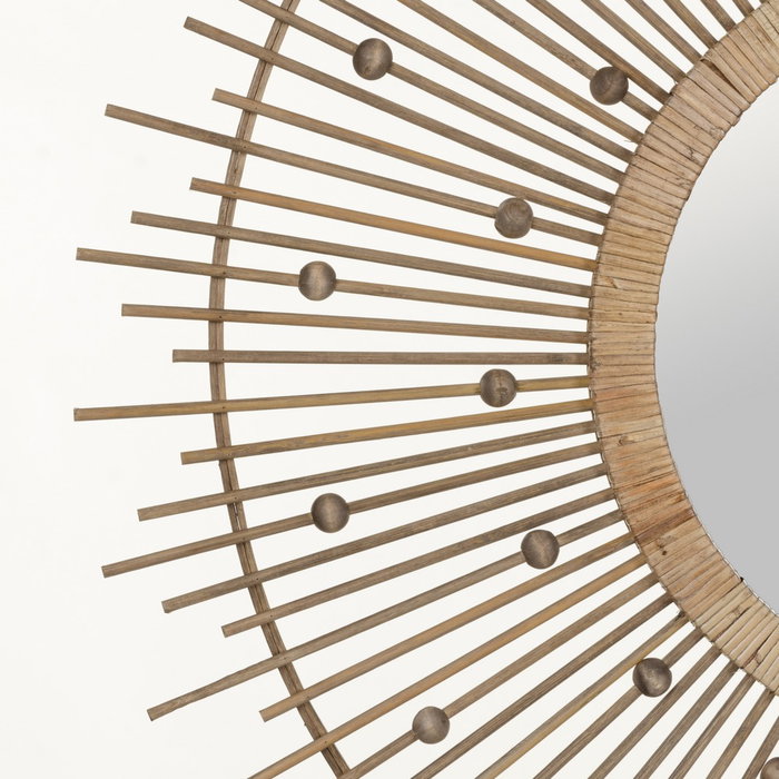 Espejo Natural Bambú Decoración 90 X 3 X 90 cm