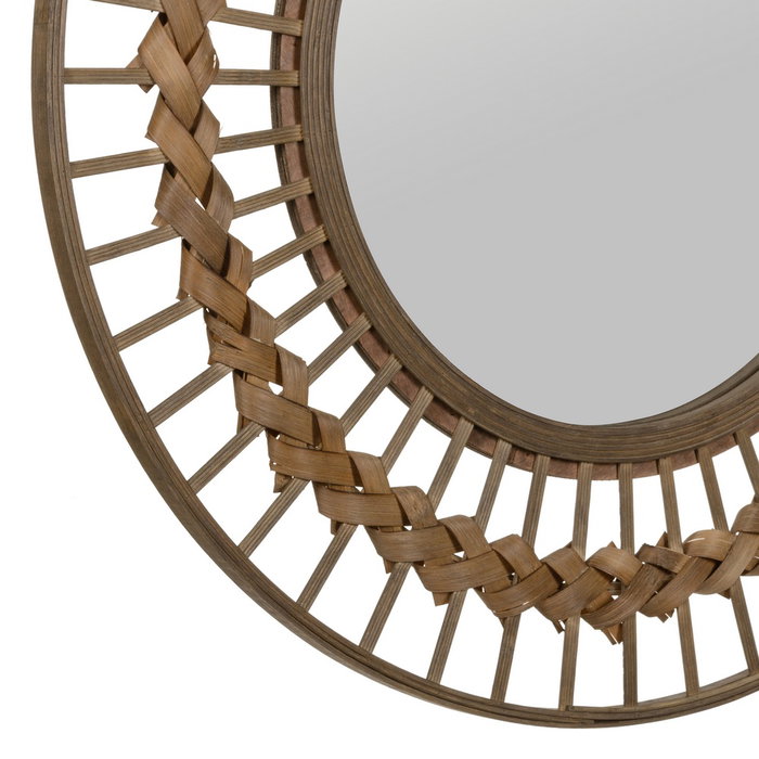 Espejo Natural Bambú Decoración 80 X 3 X 80 cm