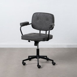 Ixia Silla con ruedas Negro Metal / Simil Piel