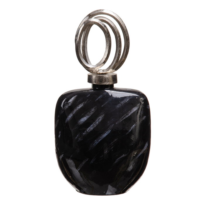 Tibor Negro-Plata Cristal-Metal 23 X 13 X 41 cm