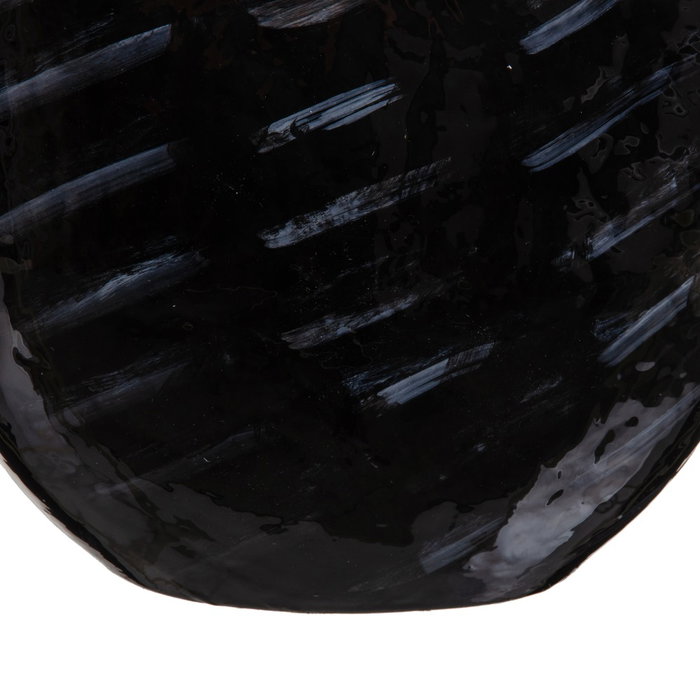 Tibor Negro-Plata Cristal-Metal 28 X 14 X 48 cm