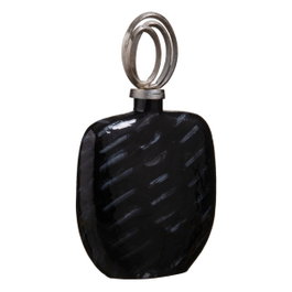 Ixia Tibor Negro-Plata Cristal-Metal 28 x 14 x 48 cm