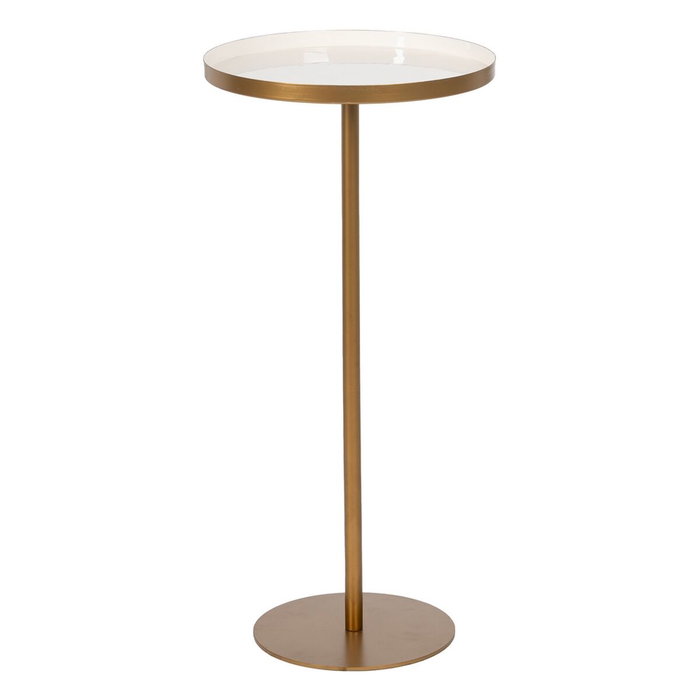 Mesa auxiliar 40 x 40 x 85 cm Dorado Blanco Hierro Mesa auxiliar 40 x 40 x 85 cm Dorado Blanco Hierro