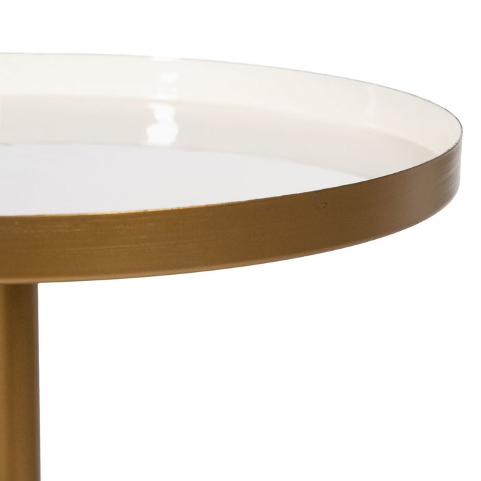 Mesa auxiliar 40 x 40 x 85 cm Dorado Blanco Hierro Mesa auxiliar 40 x 40 x 85 cm Dorado Blanco Hierro