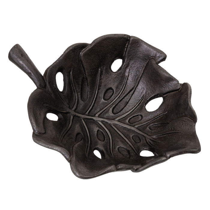 Centro Mesa Hoja Gris Aluminio 17,50 X 13,50 X 5 cm