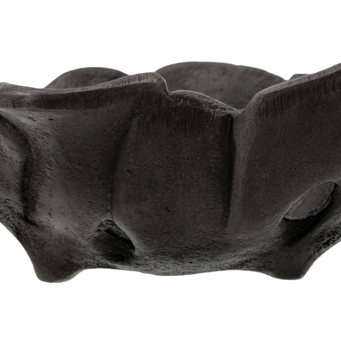 Centro Mesa Hoja Gris Aluminio 17,50 X 13,50 X 5 cm