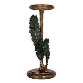 Ixia Portavelas Hojas Cobre Metal Decoración