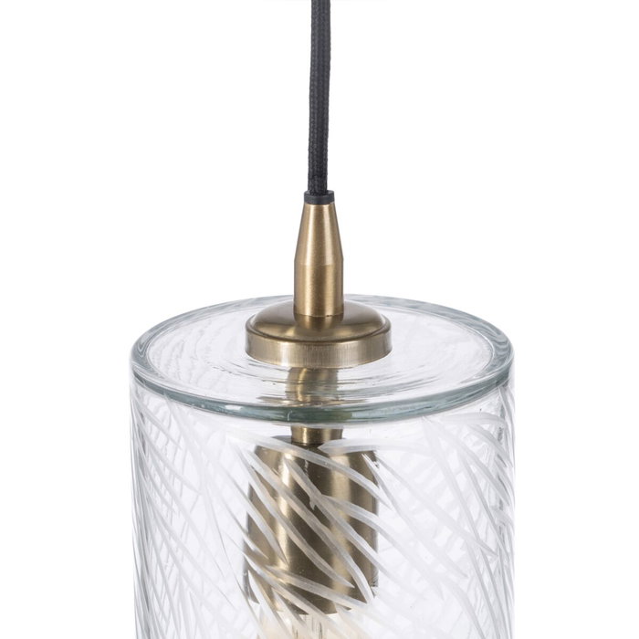Ixia Lámpara de Techo de Cristal y Metal Oro Viejo