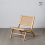 Ixia Sillón de Salón Natural en Madera y Ratán