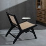 Ixia Sillón de Salón Natural-Negro en Madera y Ratán