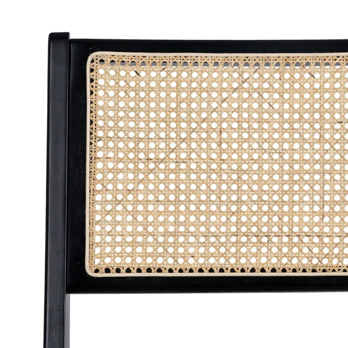 Ixia Sillón de Salón Natural-Negro en Madera y Ratán