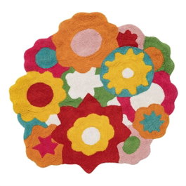 Ixia Alfombra Flores Algodón Infantil 100 cm