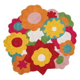Ixia Alfombra Flores Algodón Infantil 150 cm