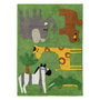 Ixia Alfombra Infantil Animales Verde Algodón 160 x 120 cm