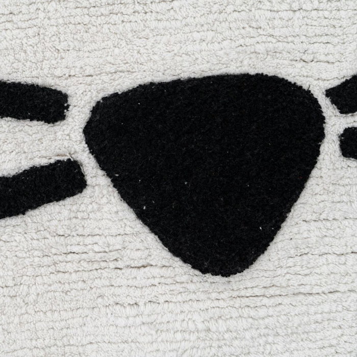 Ixia Alfombra Gato Blanco-negro Algodón 100 cm