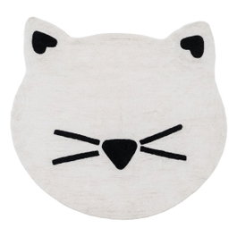 Ixia Alfombra Gato Blanco-negro Algodón 150 cm