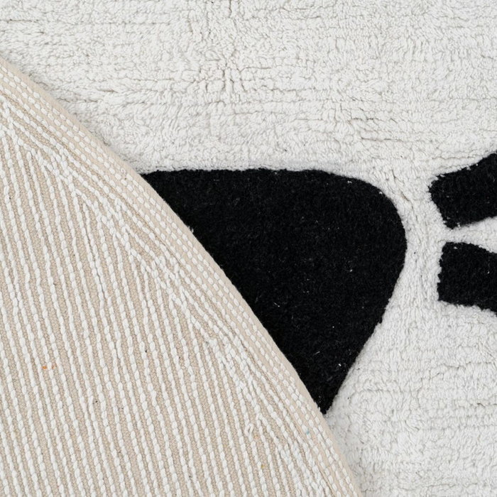 Ixia Alfombra Gato Blanco-negro Algodón 150 cm