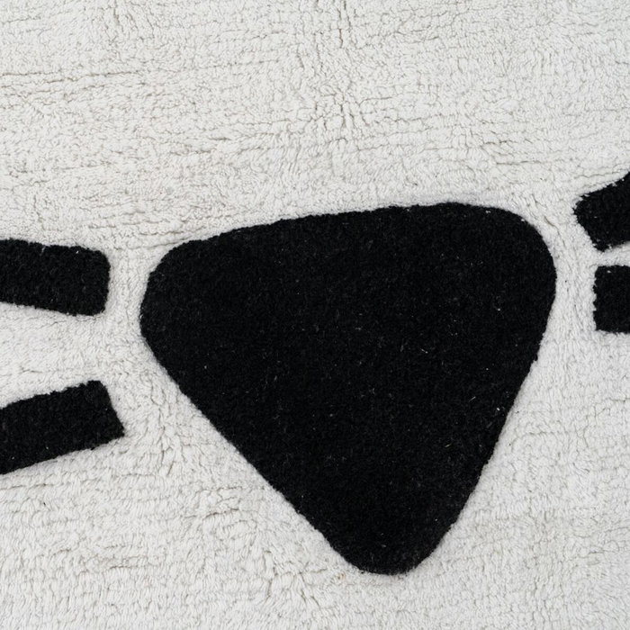 Ixia Alfombra Gato Blanco-negro Algodón 150 cm