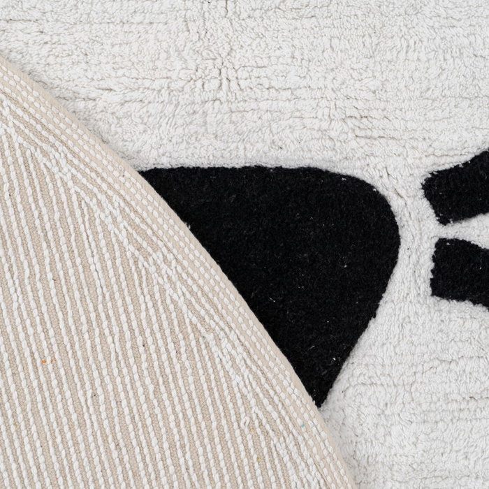 Alfombra Gato Blanco-Negro Algodón 150 cm