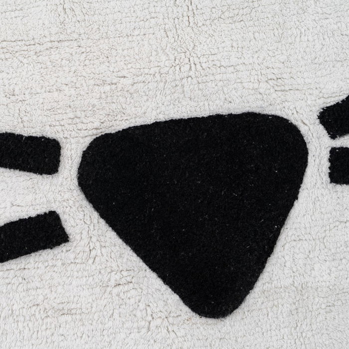 Alfombra Gato Blanco-Negro Algodón 150 cm