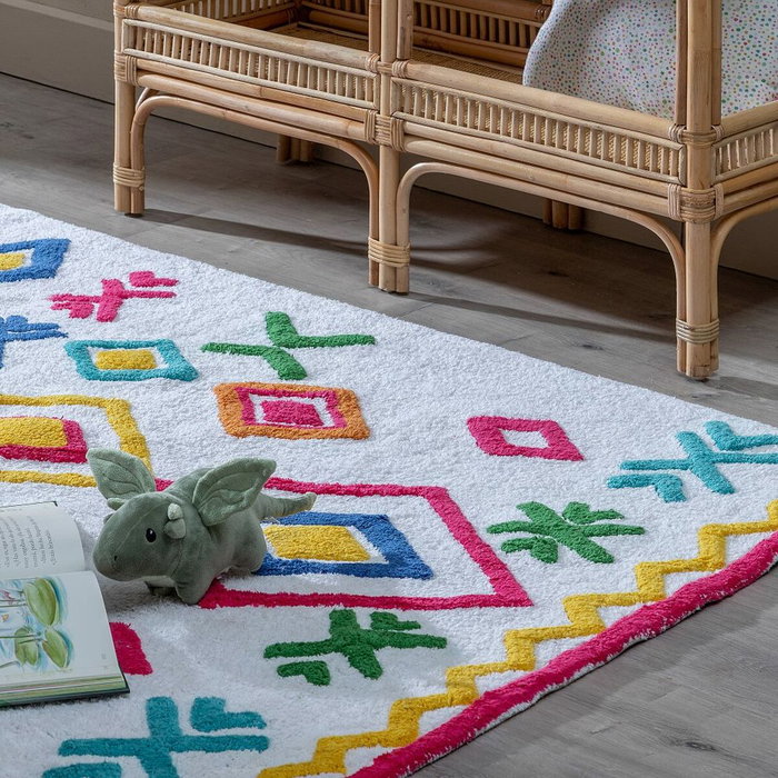 Ixia Alfombra Étnico Infantil de Algodón 175 x 90 cm Ixia Alfombra Étnico Infantil de Algodón 175 x 90 cm