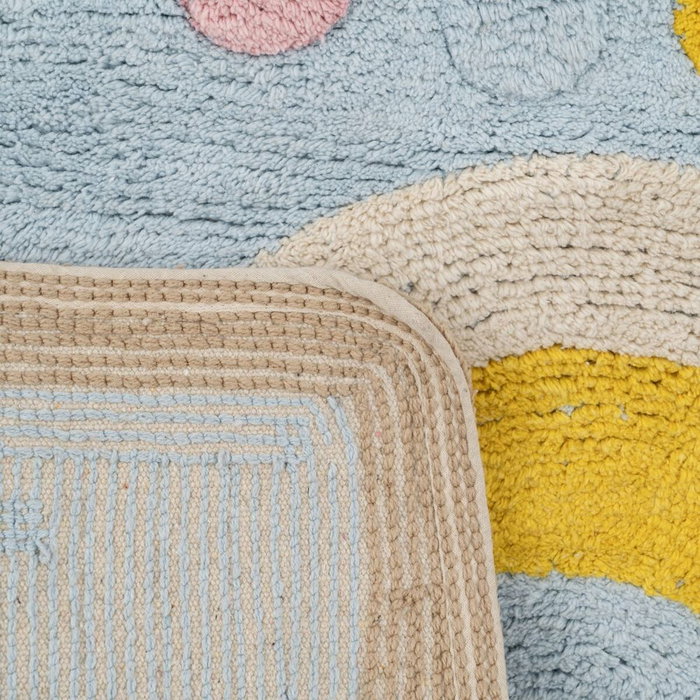 Ixia Alfombra Circo Azul Algodón Infantil 100 x 74 cm