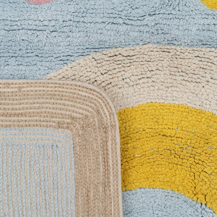 Ixia Alfombra Circo Azul Algodón Infantil 150 x 110 cm