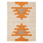 Ixia Alfombra Azteca Blanco-naranja Algodón 135 x 100 cm