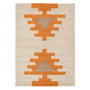Ixia Alfombra Azteca Blanco-naranja Algodón 160 x 120 cm