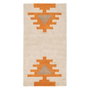 Ixia Alfombra Azteca Blanco-Naranja Algodón 175 x 90 cm